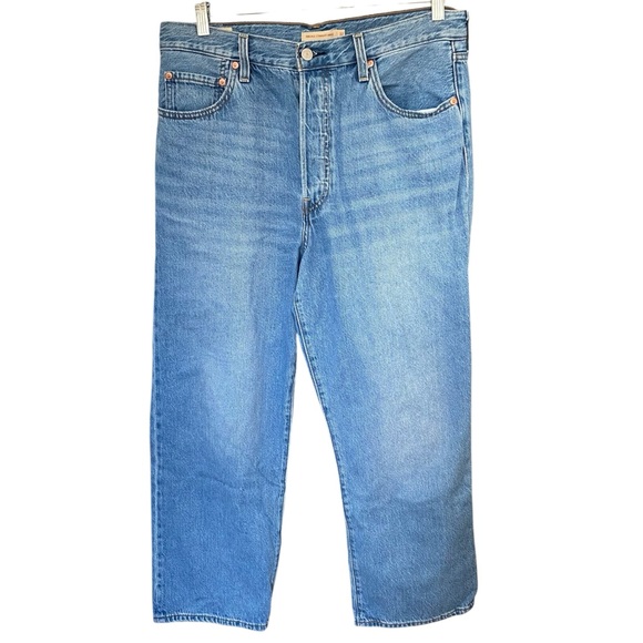 Levi’s Ribcage Straight Ankle Button Fly High Rise Light Wash Jeans Womens 32 - Picture 1 of 6